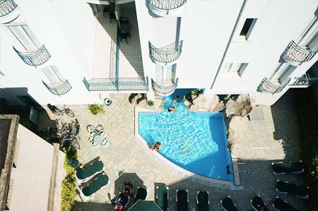 Top view of the swimming pool
