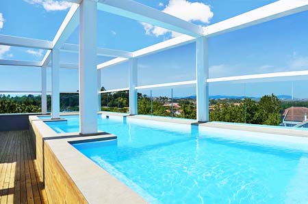 Swimming pool and affiliated wellness area