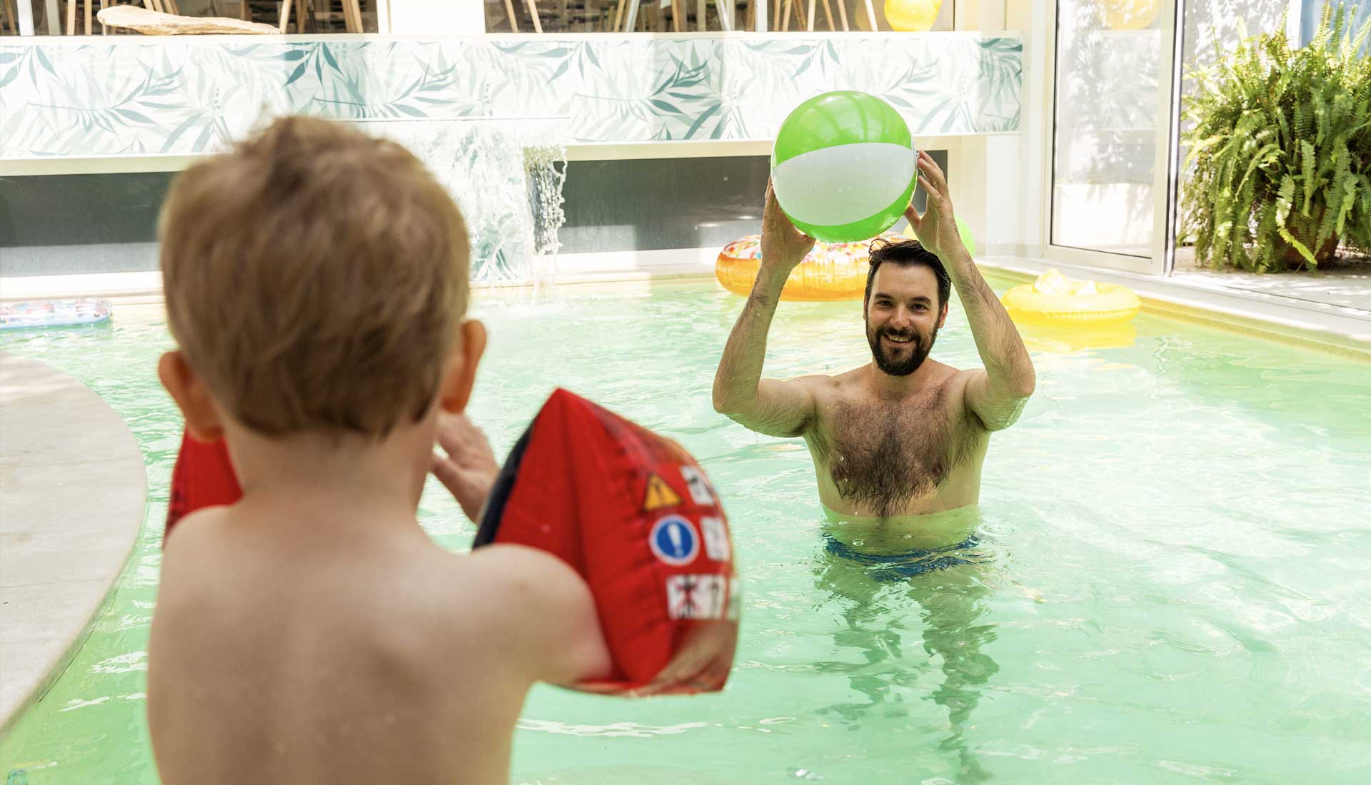 Fun for adults and children in the pool